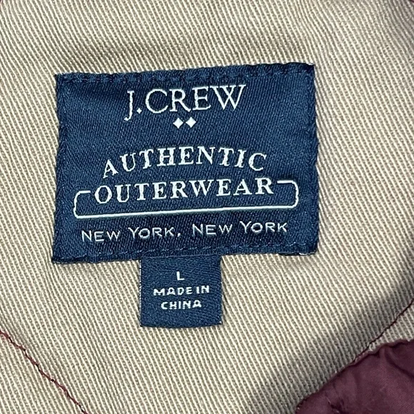 J. Crew Men's Quilted Vest - Deep Red L